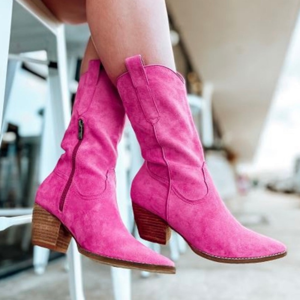Barbie Pink Suede Boots